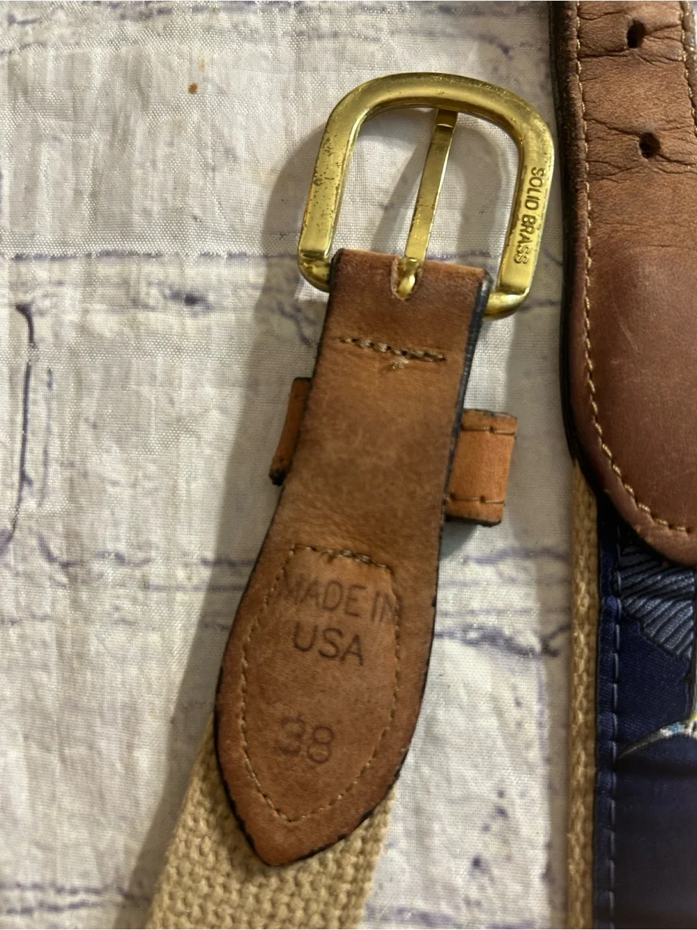 DOC MURPHY REVERSIBLE &  SPORTSMAN FISH VTG NAVY & BROWN LEATHER BELTS